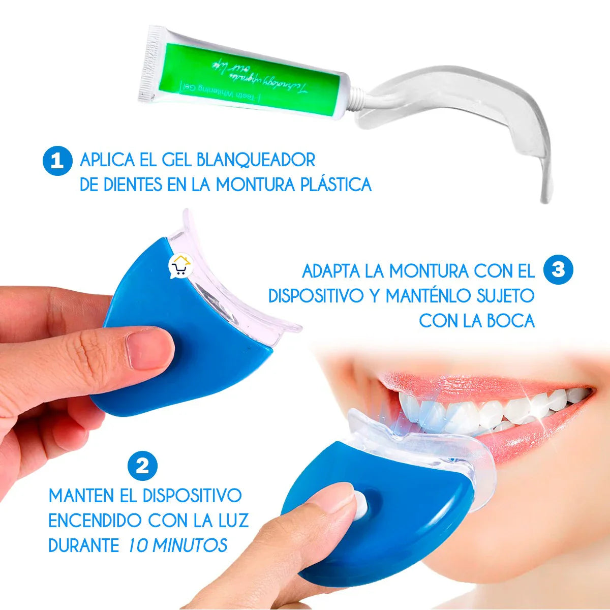 Blanqueador Dental LED WhiteLight™ – Dientes Blancos en Minutos, Tecnología Luz Azul