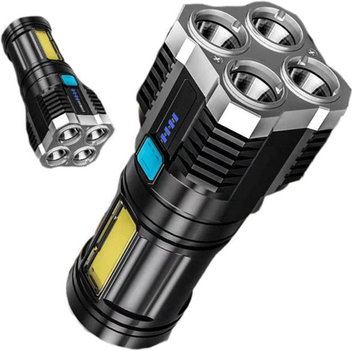 🔦 Linterna LED 4 Núcleos Recargable | Ultra Potente