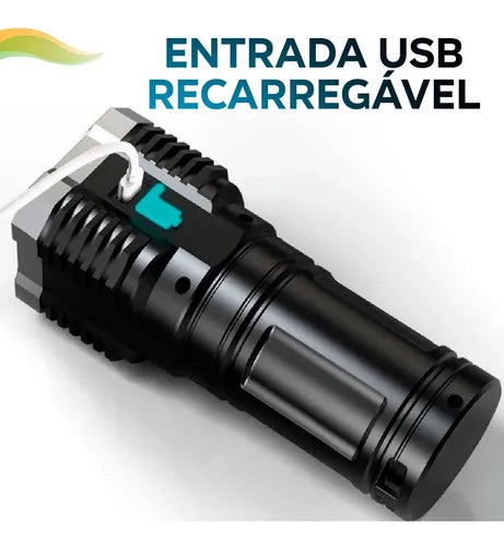 🔦 Linterna LED 4 Núcleos Recargable | Ultra Potente