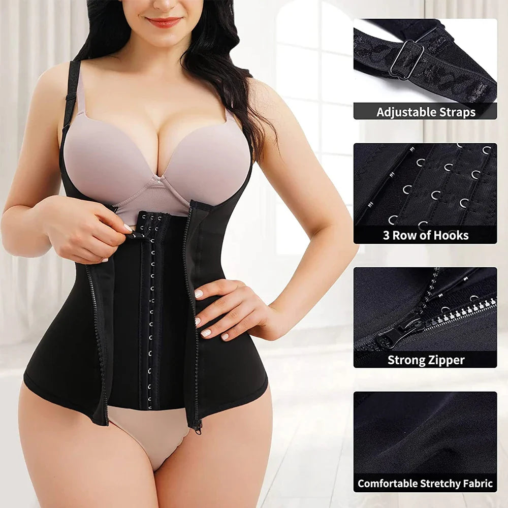🔥 Chaleco Moldeador Reductor Mujer | Corsé con Cremallera