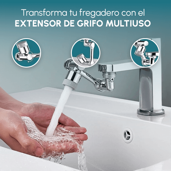 2X1 Grifo Giratorio 1080° Ahorrador de  Agua